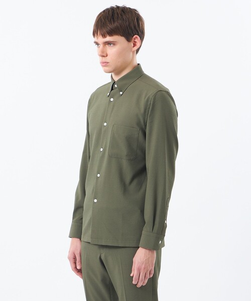 MACKINTOSH PHILOSOPHY(マッキントッシュ フィロソフィー)の「【WEB&一部店舗限定】トロッター スクエアボタンダウン長袖シャツ サッカーストライプ(シャツ/ブラウス・メンズ・グリーン系その他5/ホワイト/ブルー系その他3/ネイビー・38/40/42)」の14枚目の写真