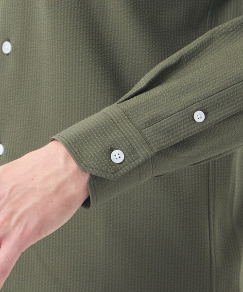 MACKINTOSH PHILOSOPHY(マッキントッシュ フィロソフィー)の「【WEB&一部店舗限定】トロッター スクエアボタンダウン長袖シャツ サッカーストライプ(シャツ/ブラウス・メンズ・グリーン系その他5/ホワイト/ブルー系その他3/ネイビー・38/40/42)」の12枚目の写真