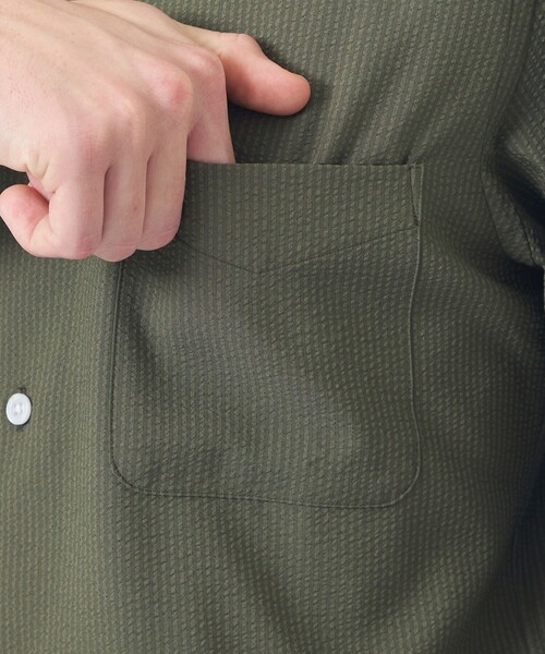 MACKINTOSH PHILOSOPHY(マッキントッシュ フィロソフィー)の「【WEB&一部店舗限定】トロッター スクエアボタンダウン長袖シャツ サッカーストライプ(シャツ/ブラウス・メンズ・グリーン系その他5/ホワイト/ブルー系その他3/ネイビー・38/40/42)」の11枚目の写真
