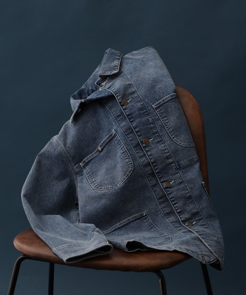 HANES(ヘインズ)の「HANES カバーオール ストレッチデニム レギュラーフィット(カバーオール・メンズ・ネイビー/ブルー/サックスブルー/ブラック・S/M/L/LL)」の4枚目の写真