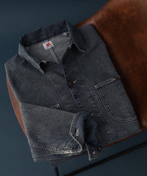 HANES(ヘインズ)の「HANES カバーオール ストレッチデニム レギュラーフィット(カバーオール・メンズ・ネイビー/ブルー/サックスブルー/ブラック・S/M/L/LL)」の2枚目の写真