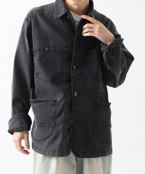 HANES(ヘインズ)の「HANES カバーオール ストレッチデニム レギュラーフィット(カバーオール・メンズ・ネイビー/ブルー/サックスブルー/ブラック・S/M/L/LL)」の7枚目の写真