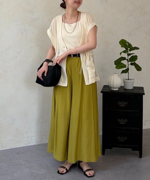 Chez toi(シェトワ)の「【レイヤード対応】【インせず着れる】メッシュベスト(ベスト・レディース・アイボリー/ブラック・FREE)」の3枚目の写真