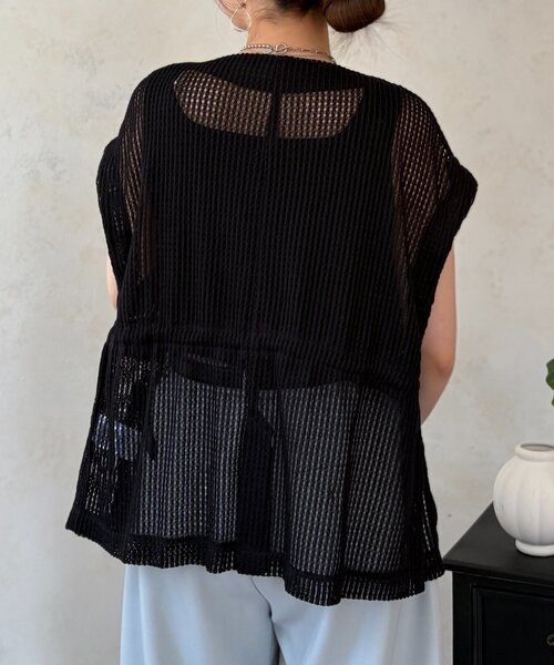 Chez toi(シェトワ)の「【レイヤード対応】【インせず着れる】メッシュベスト(ベスト・レディース・アイボリー/ブラック・FREE)」の21枚目の写真
