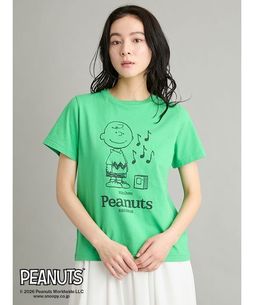 Mila Owen(ミラオーウェン)の「【PEANUTS RECORDS】チャーリー・ブラウンTシャツ(Tシャツ/カットソー・レディース・ベージュ/グリーン/ホワイト・F)」の18枚目の写真