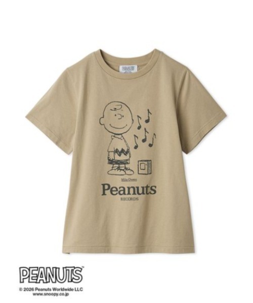 Mila Owen(ミラオーウェン)の「【PEANUTS RECORDS】チャーリー・ブラウンTシャツ(Tシャツ/カットソー・レディース・ベージュ/グリーン/ホワイト・F)」の2枚目の写真
