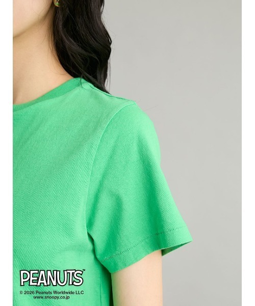 Mila Owen(ミラオーウェン)の「【PEANUTS RECORDS】チャーリー・ブラウンTシャツ(Tシャツ/カットソー・レディース・ベージュ/グリーン/ホワイト・F)」の7枚目の写真