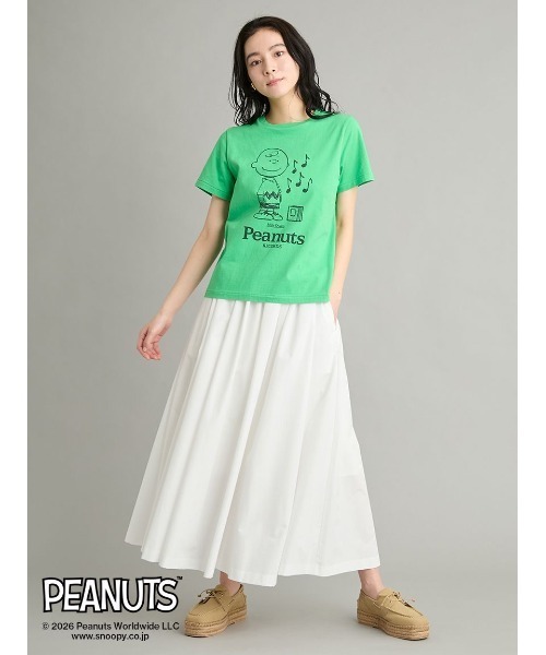 Mila Owen(ミラオーウェン)の「【PEANUTS RECORDS】チャーリー・ブラウンTシャツ(Tシャツ/カットソー・レディース・ベージュ/グリーン/ホワイト・F)」の12枚目の写真