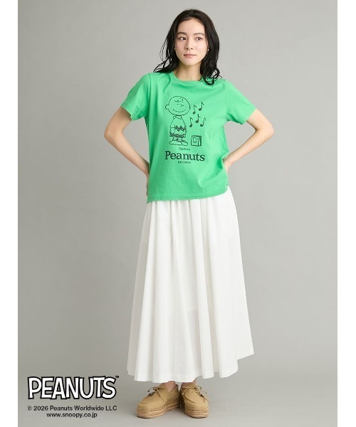 Mila Owen(ミラオーウェン)の「【PEANUTS RECORDS】チャーリー・ブラウンTシャツ(Tシャツ/カットソー・レディース・ベージュ/グリーン/ホワイト・F)」の13枚目の写真