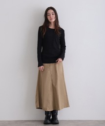 袖口ボタンリブロングTシャツ