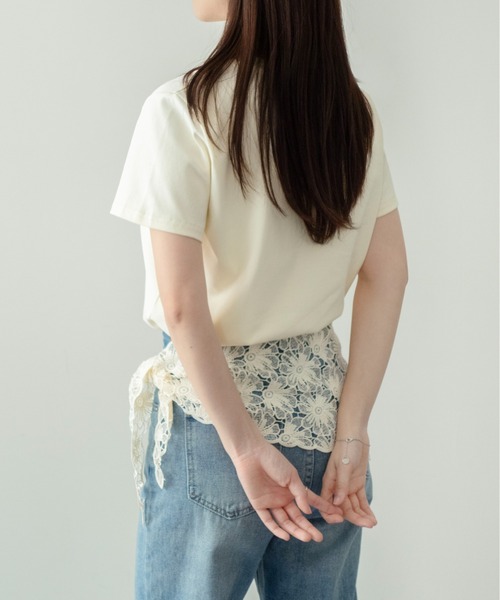 on:nue（オンニュ）の「【on:nue】[着用動画あり！] フロッキーロゴプリントTシャツ（Tシャツ/カットソー・レディース・ホワイト/クリーム/ブラック/グレー・FREE）」の14枚目の写真