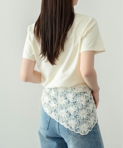 on:nue（オンニュ）の「【on:nue】[着用動画あり！] フロッキーロゴプリントTシャツ（Tシャツ/カットソー・レディース・ホワイト/クリーム/ブラック/グレー・FREE）」の15枚目の写真