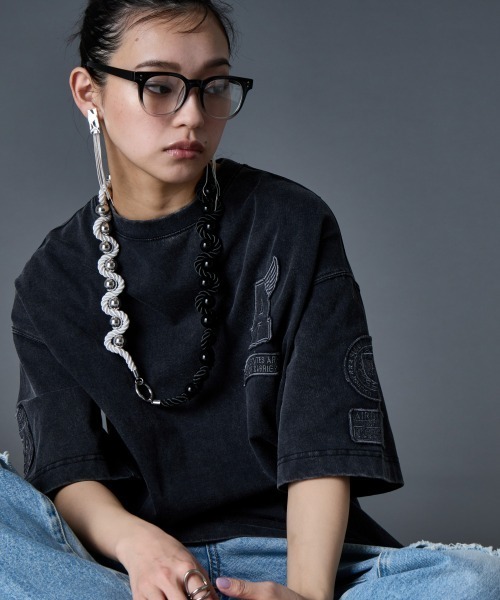 GEVS.（ジェイヴィス）の「綿100％ケミカル染カラーTシャツ＜大きいサイズ有＞GEVS.（Tシャツ/カットソー・レディース・ピンク/ブルー/スミクロ・5L/4L/3L/LL/L/M）」の2枚目の写真