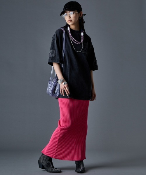GEVS.（ジェイヴィス）の「綿100％ケミカル染カラーTシャツ＜大きいサイズ有＞GEVS.（Tシャツ/カットソー・レディース・ピンク/ブルー/スミクロ・5L/4L/3L/LL/L/M）」の6枚目の写真