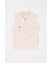 BUTTON UP SLEEVELESS KNIT ポロ