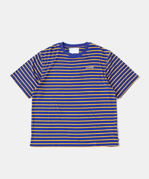 Whimsy(ウィムジー)の「Whimsy / ウィムジー Rayon Border Tee(Tシャツ/カットソー・メンズ・ブラック/ブルー・LARGE/MEDIUM)」の2枚目の写真