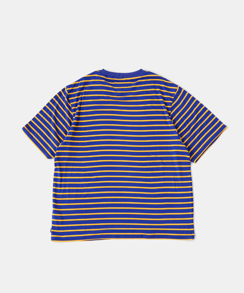Whimsy(ウィムジー)の「Whimsy / ウィムジー Rayon Border Tee(Tシャツ/カットソー・メンズ・ブラック/ブルー・LARGE/MEDIUM)」の3枚目の写真