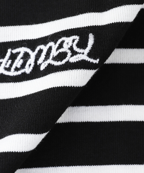 Whimsy(ウィムジー)の「Whimsy / ウィムジー Rayon Border Tee(Tシャツ/カットソー・メンズ・ブラック/ブルー・LARGE/MEDIUM)」の4枚目の写真