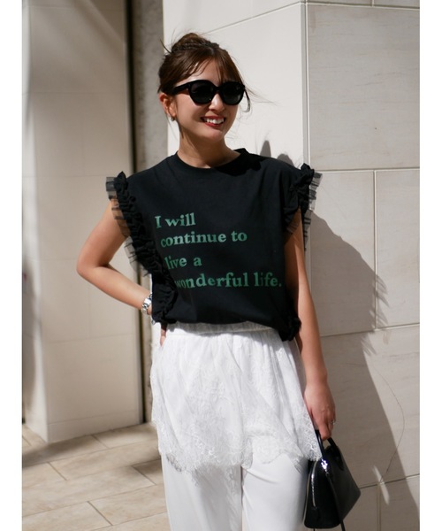 BeBeoD(べベッド)の「フリルチュールロゴTシャツ(Tシャツ/カットソー・メンズ・B/C/D/E/A・フリー)」の2枚目の写真