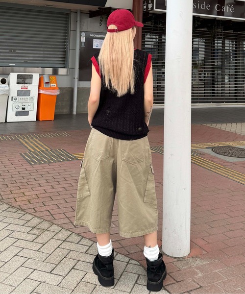 sedacle(セダクル)の「ユニオンダメージニットトップス(タンクトップ・メンズ・ブラック/ベージュ・MEDIUM/SMALL/LARGE)」の8枚目の写真