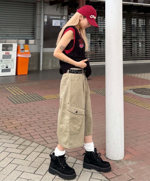 sedacle(セダクル)の「ユニオンダメージニットトップス(タンクトップ・メンズ・ブラック/ベージュ・MEDIUM/SMALL/LARGE)」の9枚目の写真