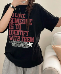 英字プリント 半袖Tシャツ