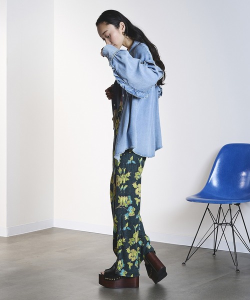 ROSE BUD(ローズバッド)の「ROSE PRINT PANTS(その他パンツ・レディース・ダークオリーブ/オフホワイト・ONE SIZE)」の14枚目の写真
