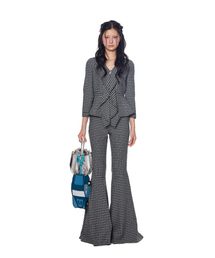High Waist Check pattern Flared Pants