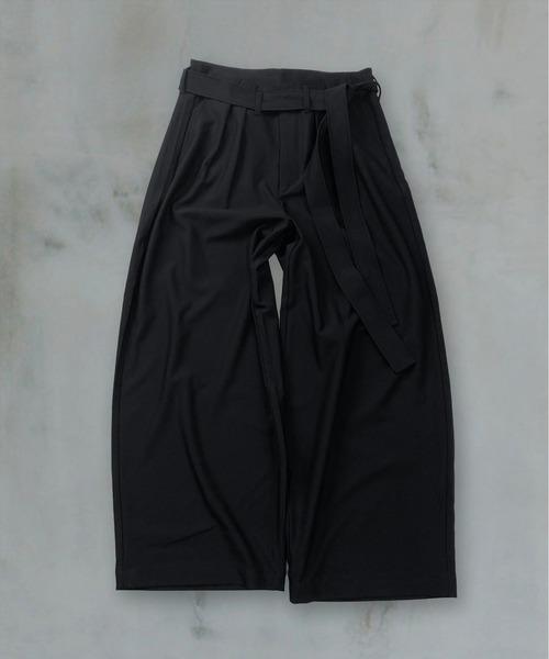 Confirm(コンファーム)の「Belted Slacks Wide Pants / ベルト付きワイドパンツ スラックス メンズ レディース ユニセックス(スラックス・メンズ・ミント/チャコールグレー/ブラック・S/L/M)」の8枚目の写真
