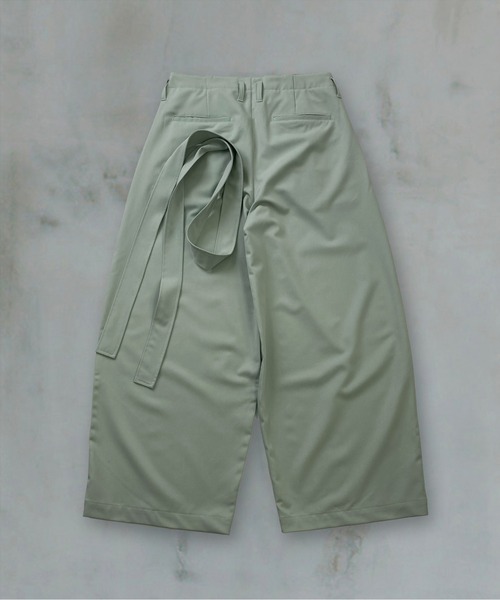 Confirm(コンファーム)の「Belted Slacks Wide Pants / ベルト付きワイドパンツ スラックス メンズ レディース ユニセックス(スラックス・メンズ・ミント/チャコールグレー/ブラック・S/L/M)」の5枚目の写真