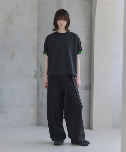 Confirm(コンファーム)の「Belted Slacks Wide Pants / ベルト付きワイドパンツ スラックス メンズ レディース ユニセックス(スラックス・メンズ・ミント/チャコールグレー/ブラック・S/L/M)」の17枚目の写真
