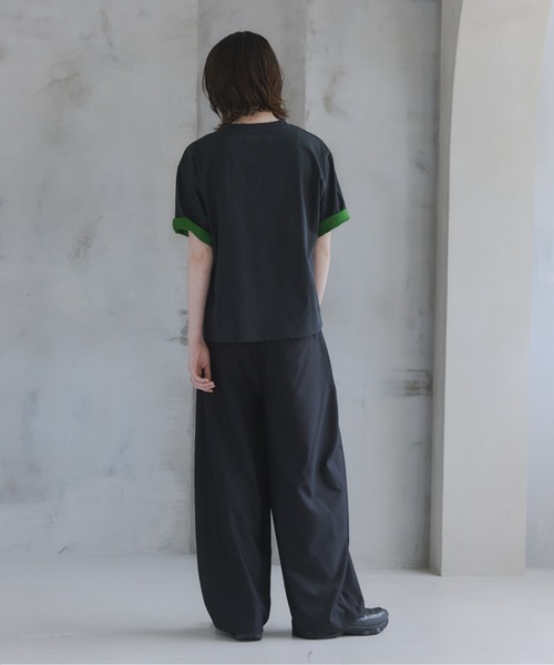 Confirm(コンファーム)の「Belted Slacks Wide Pants / ベルト付きワイドパンツ スラックス メンズ レディース ユニセックス(スラックス・メンズ・ミント/チャコールグレー/ブラック・S/L/M)」の20枚目の写真