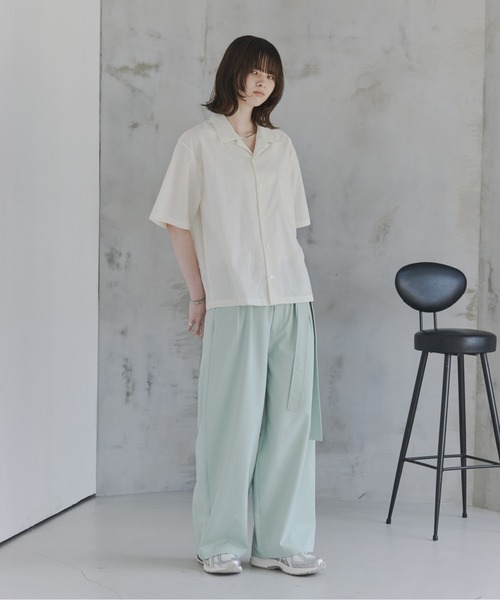 Confirm(コンファーム)の「Belted Slacks Wide Pants / ベルト付きワイドパンツ スラックス メンズ レディース ユニセックス(スラックス・メンズ・ミント/チャコールグレー/ブラック・S/L/M)」の15枚目の写真