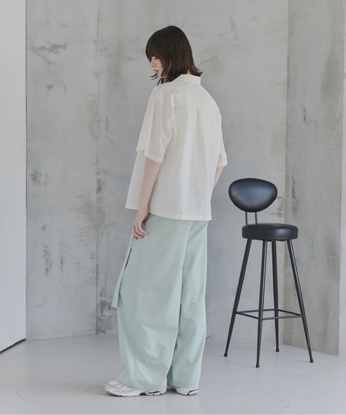 Confirm(コンファーム)の「Belted Slacks Wide Pants / ベルト付きワイドパンツ スラックス メンズ レディース ユニセックス(スラックス・メンズ・ミント/チャコールグレー/ブラック・S/L/M)」の21枚目の写真