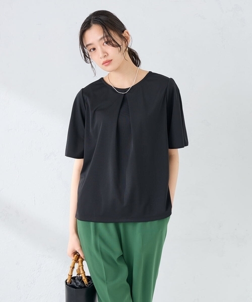 a.v.v(アーヴェヴェ)の「【前後2WAY/接触冷感】フリルデザインカットソー(Tシャツ/カットソー・レディース・クリーム/アイボリー/ブラック・36/40/38)」の3枚目の写真