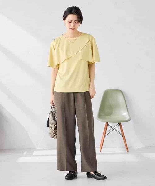 a.v.v(アーヴェヴェ)の「【前後2WAY/接触冷感】フリルデザインカットソー(Tシャツ/カットソー・レディース・クリーム/アイボリー/ブラック・36/40/38)」の8枚目の写真