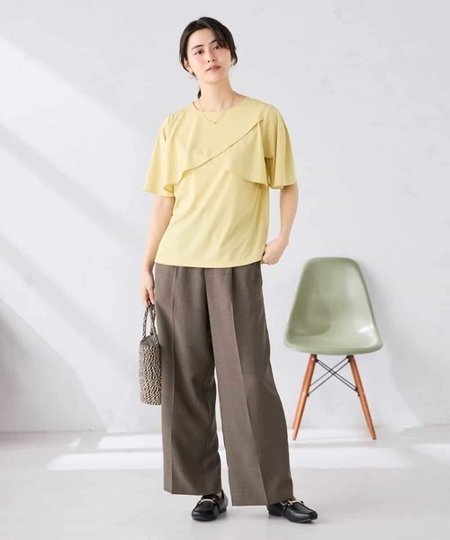 a.v.v(アーヴェヴェ)の「【前後2WAY/接触冷感】フリルデザインカットソー(Tシャツ/カットソー・レディース・クリーム/アイボリー/ブラック・36/40/38)」の10枚目の写真