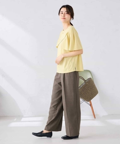 a.v.v(アーヴェヴェ)の「【前後2WAY/接触冷感】フリルデザインカットソー(Tシャツ/カットソー・レディース・クリーム/アイボリー/ブラック・36/40/38)」の11枚目の写真