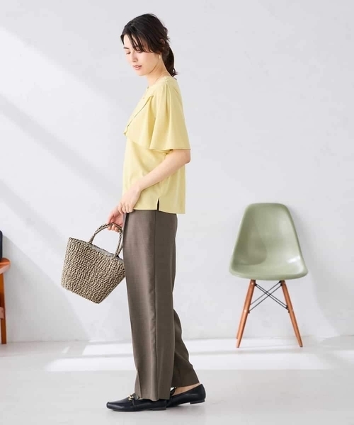 a.v.v(アーヴェヴェ)の「【前後2WAY/接触冷感】フリルデザインカットソー(Tシャツ/カットソー・レディース・クリーム/アイボリー/ブラック・36/40/38)」の12枚目の写真