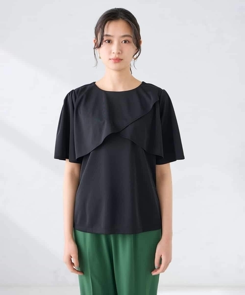 a.v.v(アーヴェヴェ)の「【前後2WAY/接触冷感】フリルデザインカットソー(Tシャツ/カットソー・レディース・クリーム/アイボリー/ブラック・36/40/38)」の19枚目の写真
