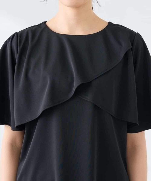 a.v.v(アーヴェヴェ)の「【前後2WAY/接触冷感】フリルデザインカットソー(Tシャツ/カットソー・レディース・クリーム/アイボリー/ブラック・36/40/38)」の22枚目の写真
