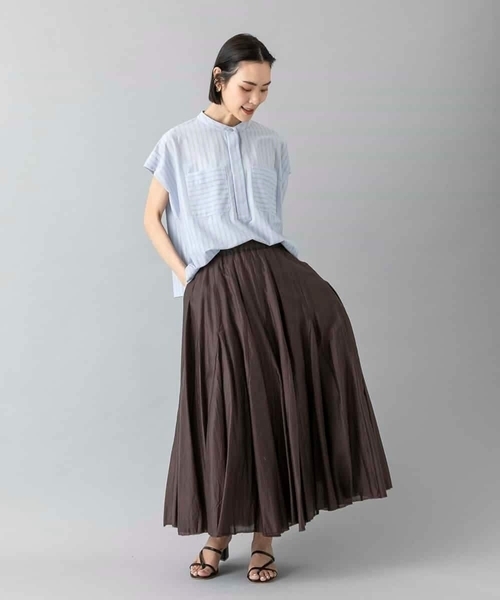 MICHEL KLEIN(ミッシェル・クラン)の「ストライプダブルポケットPO(シャツ/ブラウス・レディース・ダークインディゴブルー/クリーム・38/40)」の7枚目の写真