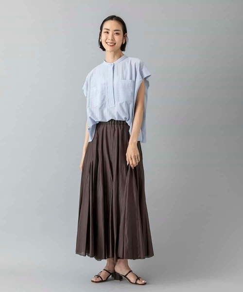 MICHEL KLEIN(ミッシェル・クラン)の「ストライプダブルポケットPO(シャツ/ブラウス・レディース・ダークインディゴブルー/クリーム・38/40)」の9枚目の写真