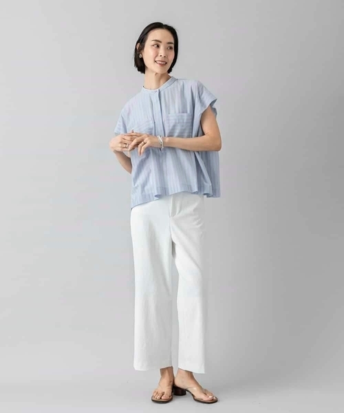 MICHEL KLEIN(ミッシェル・クラン)の「ストライプダブルポケットPO(シャツ/ブラウス・レディース・ダークインディゴブルー/クリーム・38/40)」の13枚目の写真