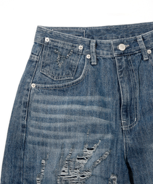 KIJIKO(キジコ)の「ke615. Vintage Damage Denim(デニムパンツ・レディース・ブルー系その他・SMALL/MEDIUM/LARGE)」の3枚目の写真