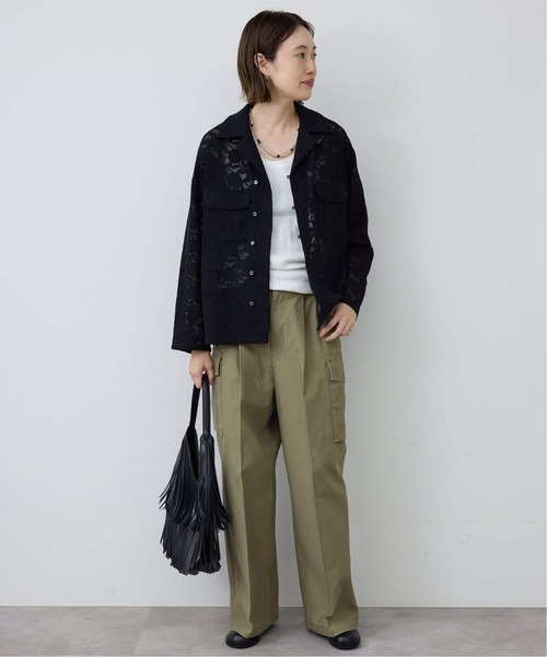 SLOBE IENA(スローブイエナ)の「《追加》バックサテンミリタリーパンツ(カーゴパンツ・レディース・カーキ・36/38)」の3枚目の写真
