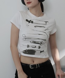 プリントデザインコンパクトTシャツ