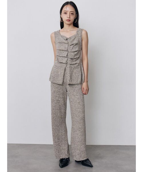 MURUA(ムルーア)の「【セットアップ対応】ニットストレートパンツ 夏服(その他パンツ・レディース・ベージュ/ブラック・FREE)」の15枚目の写真