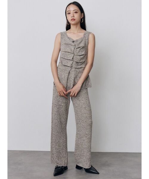 MURUA(ムルーア)の「【セットアップ対応】ニットストレートパンツ 夏服(その他パンツ・レディース・ベージュ/ブラック・FREE)」の16枚目の写真