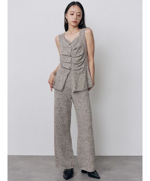 MURUA(ムルーア)の「【セットアップ対応】ニットストレートパンツ 夏服(その他パンツ・レディース・ベージュ/ブラック・FREE)」の17枚目の写真